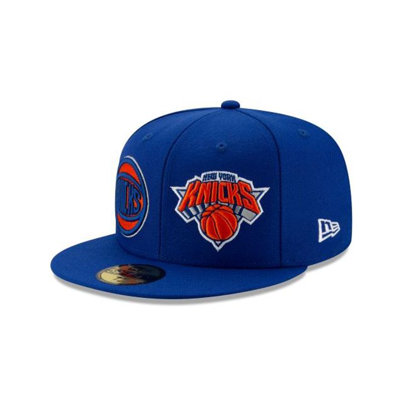 NBA New York Knicks Double Hit 59Fifty Fitted (QSU7803) - Blue New Era Caps